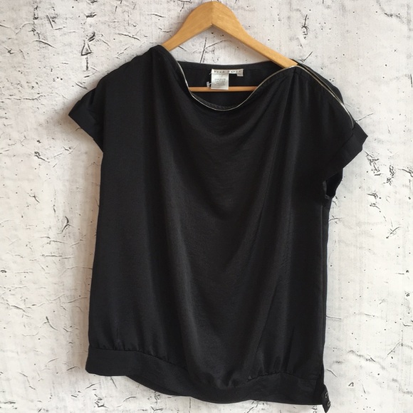 Fred David Tops - FRED DAVID BLACK ZIPPER BLOUSE M Fred David Tops - FRED DAVID BLACK ZIPPER BLOUSE M